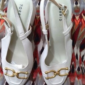 Torrid Cream and Gold Heeled Sandals